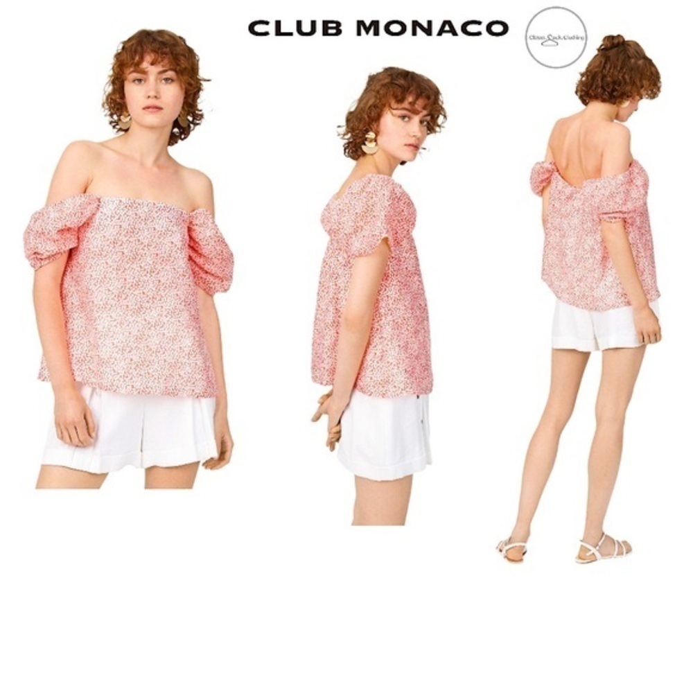 𝅺club Monaco Malaina Top Pink Mix/Rose